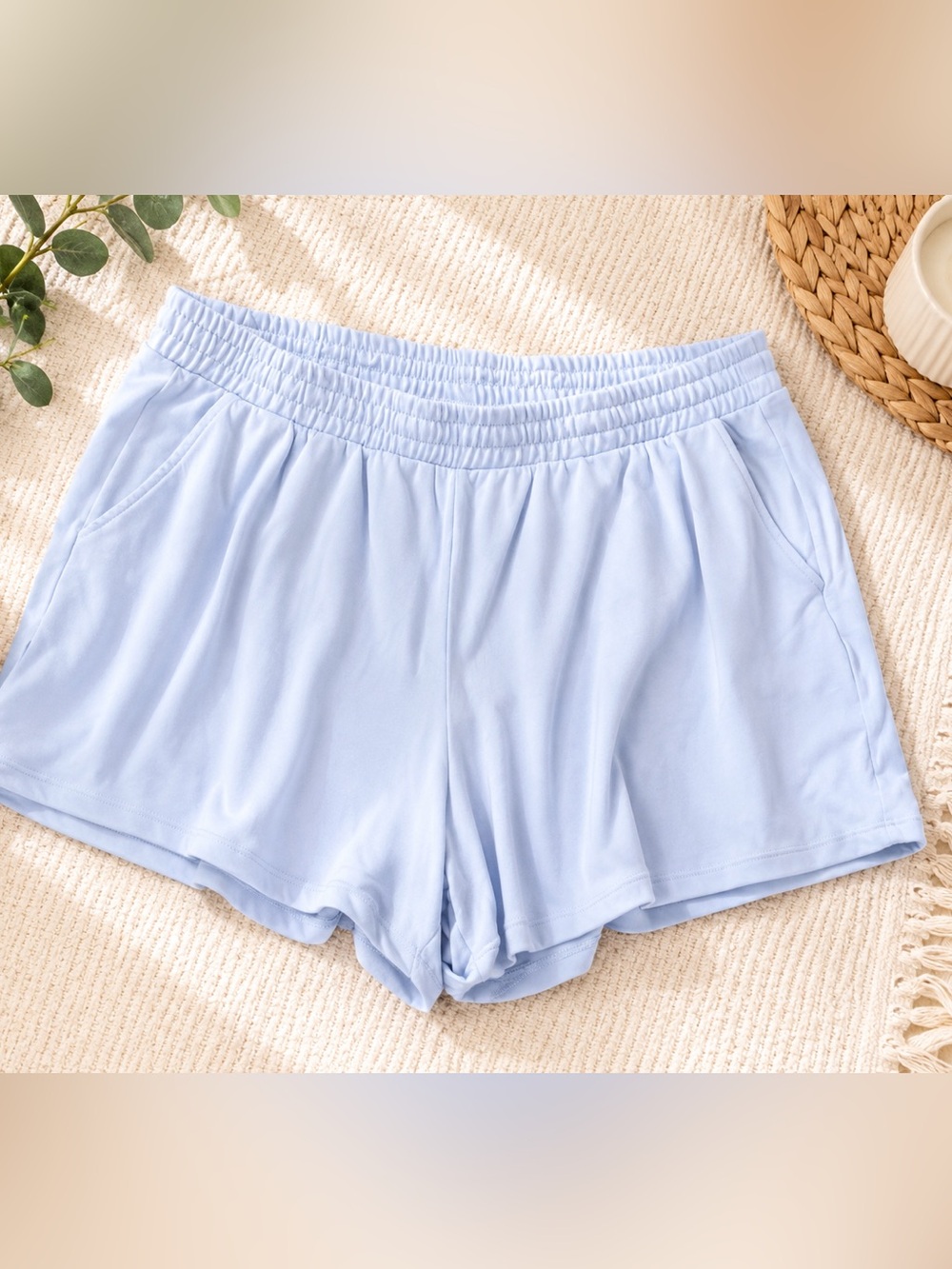 Old Navy Light Blue Elastic-Waist Athletic Shorts